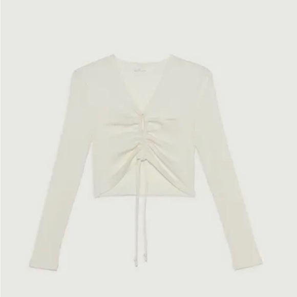 OAK + FORT ruched crop blouse - Picture 1 of 3